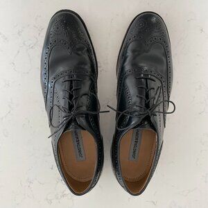 Johnston & Murphy Optima Comfort Lace Up Wingtip Brogue Leather Shoes Blk Sz 11